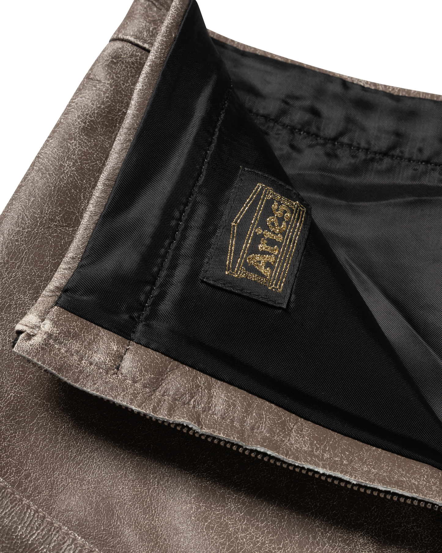 Distressed Leather Pencil Skirt