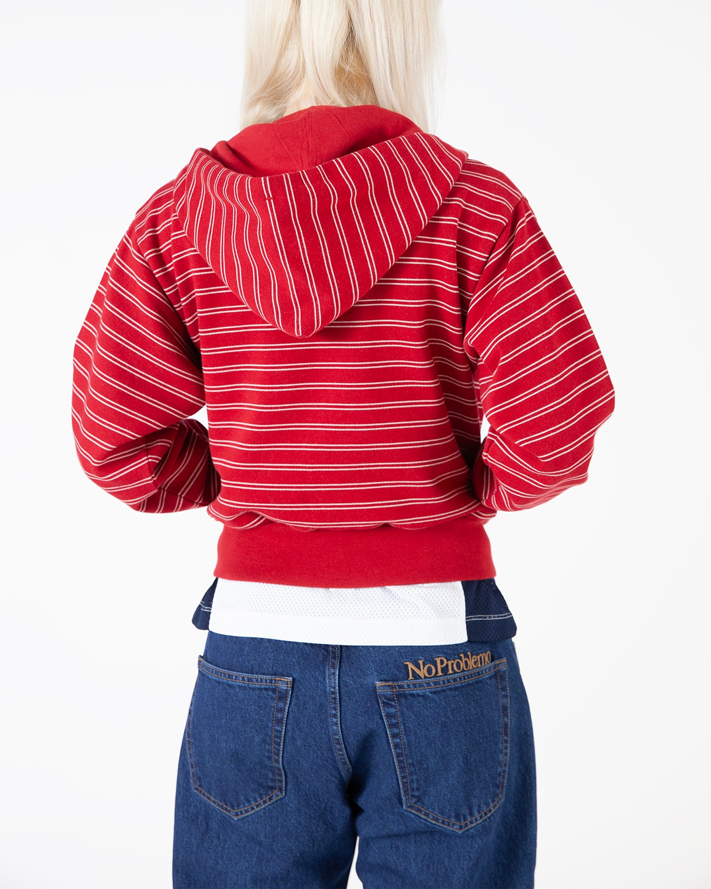 Mini Problemo Stripe Zip Hoodie