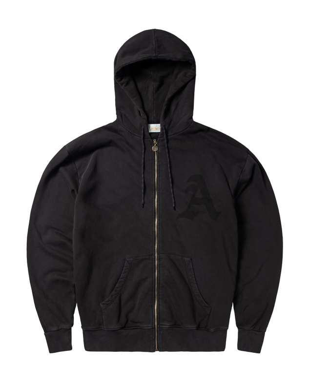 Zip Through Aged Gothic Hoodie