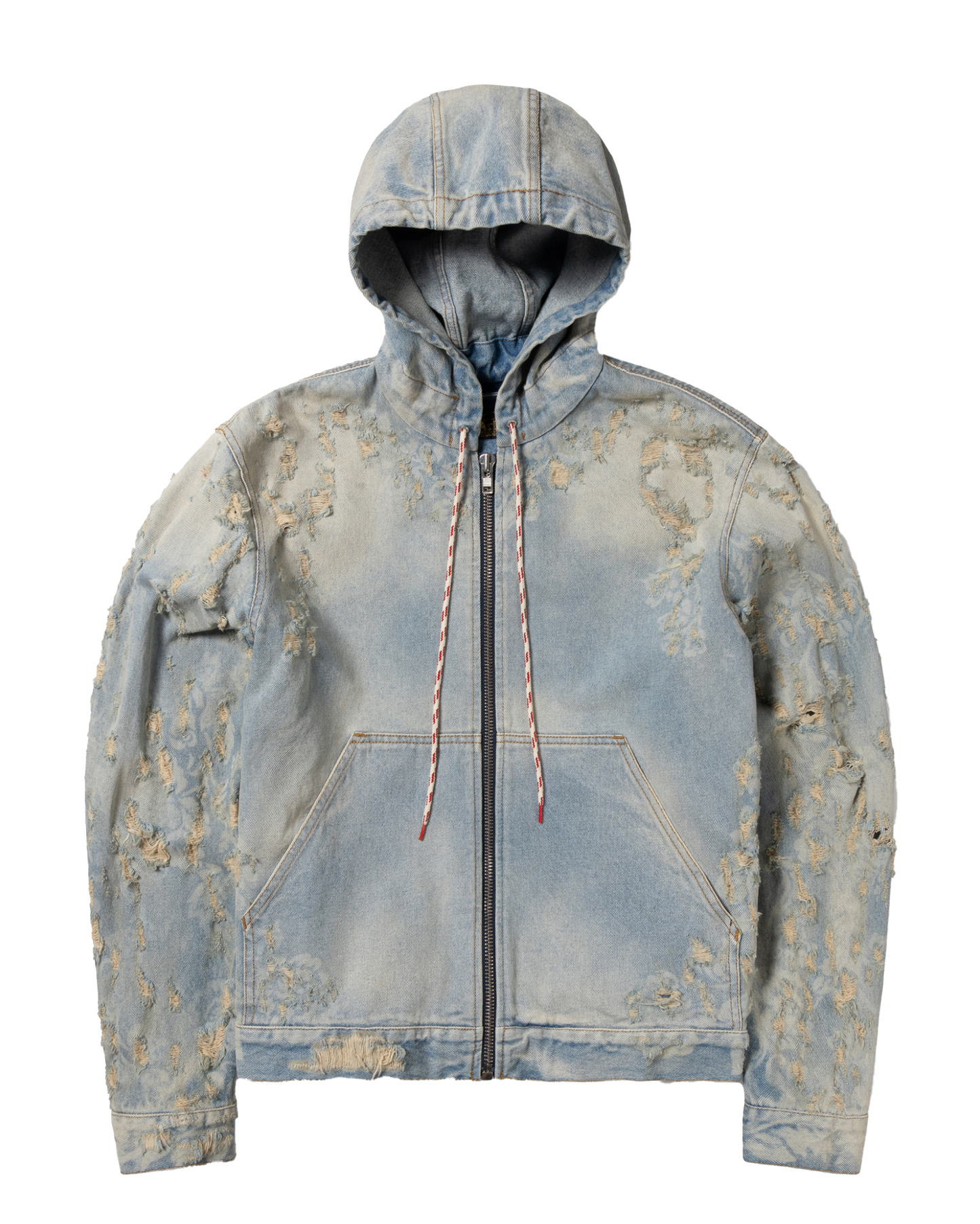 Destroyed Lace Hooded Jacket