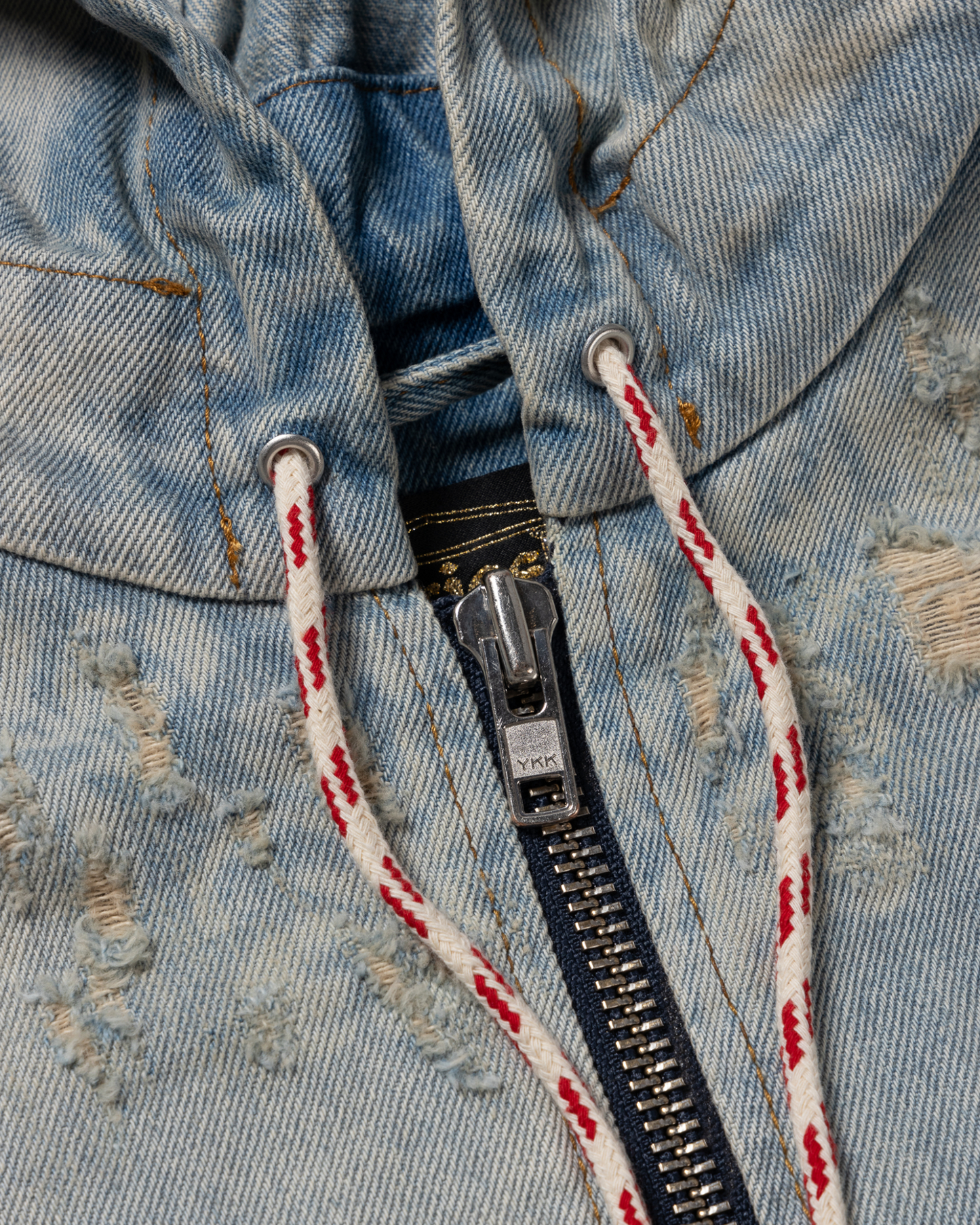 Destroyed Lace Hooded Jacket