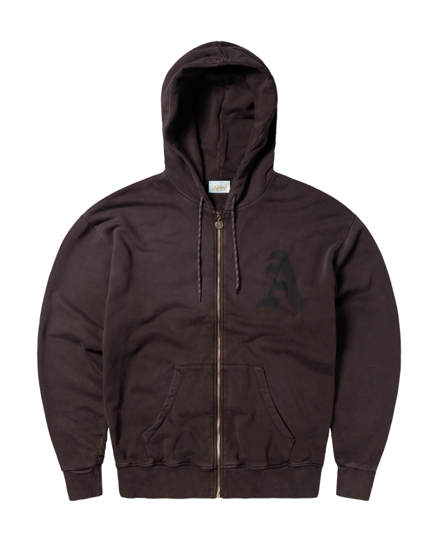 Zip Through Aged Gothic Hoodie