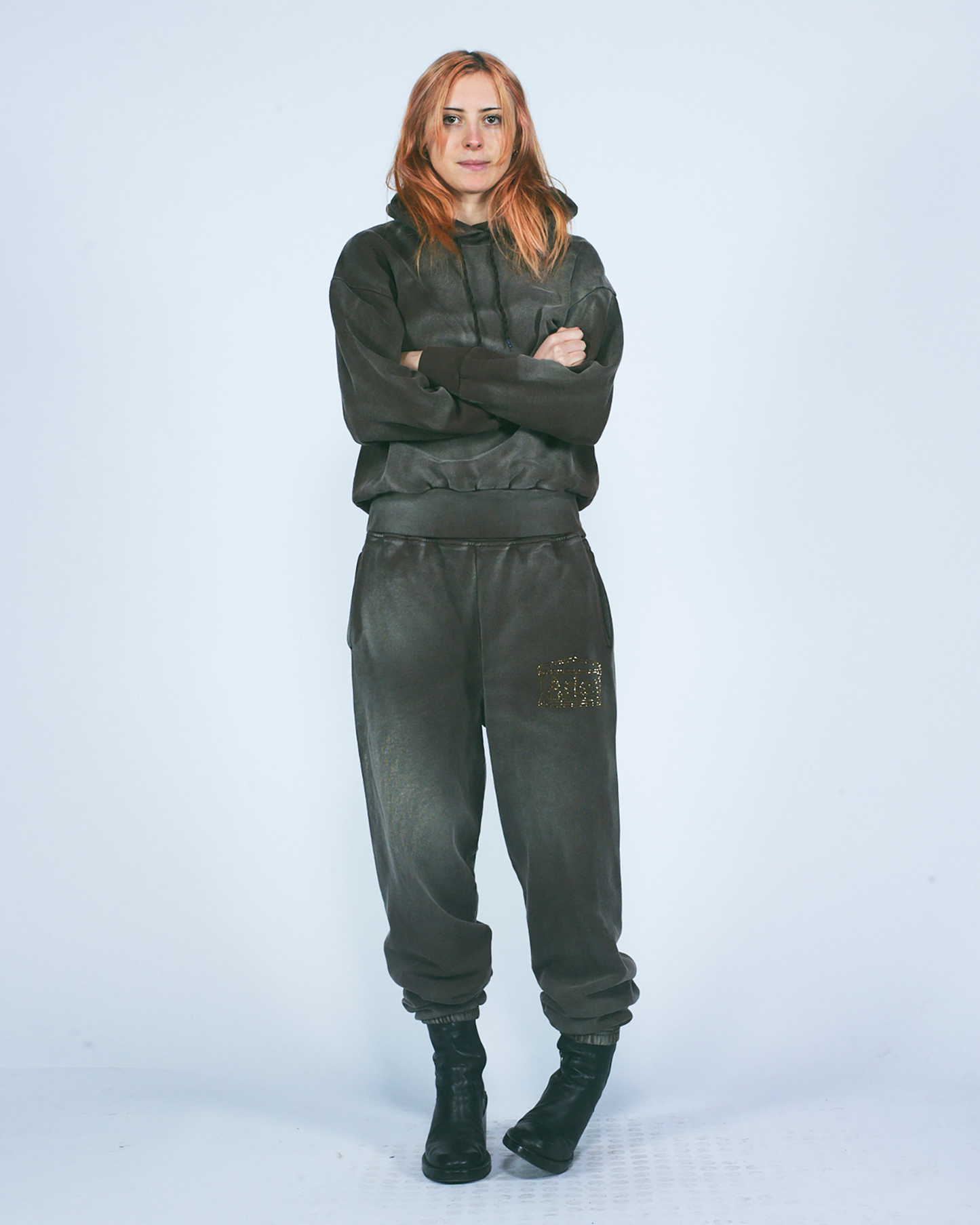 Premium Sunbleached Diamante Temple Sweatpant