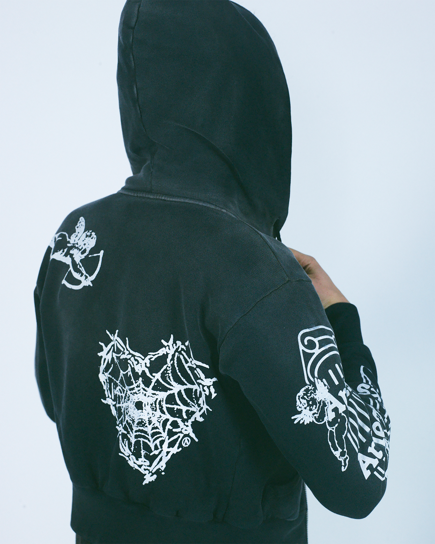 Premium Aged Cherub Column Zip Hoodie
