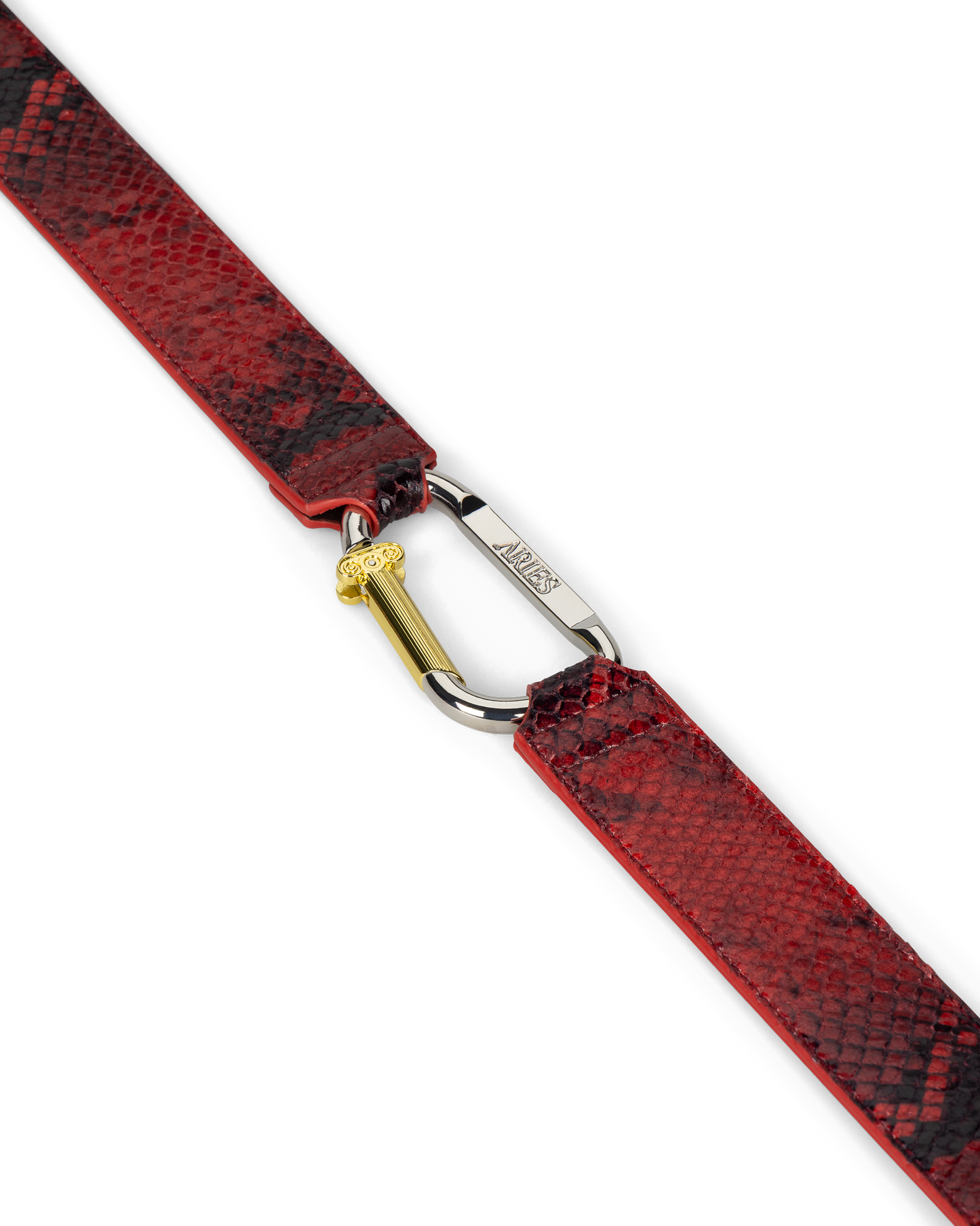Snake Print Leather Mazzo Belt
