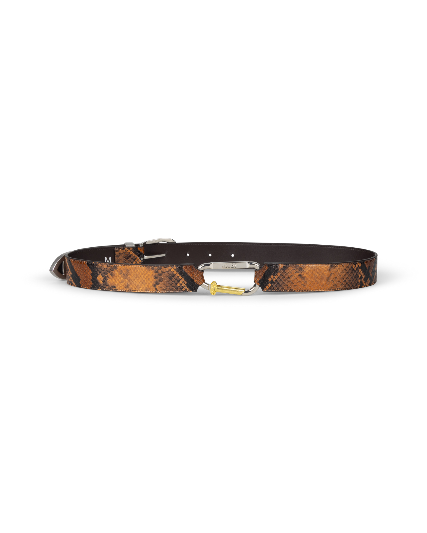 Snake Print Leather Mazzo Belt
