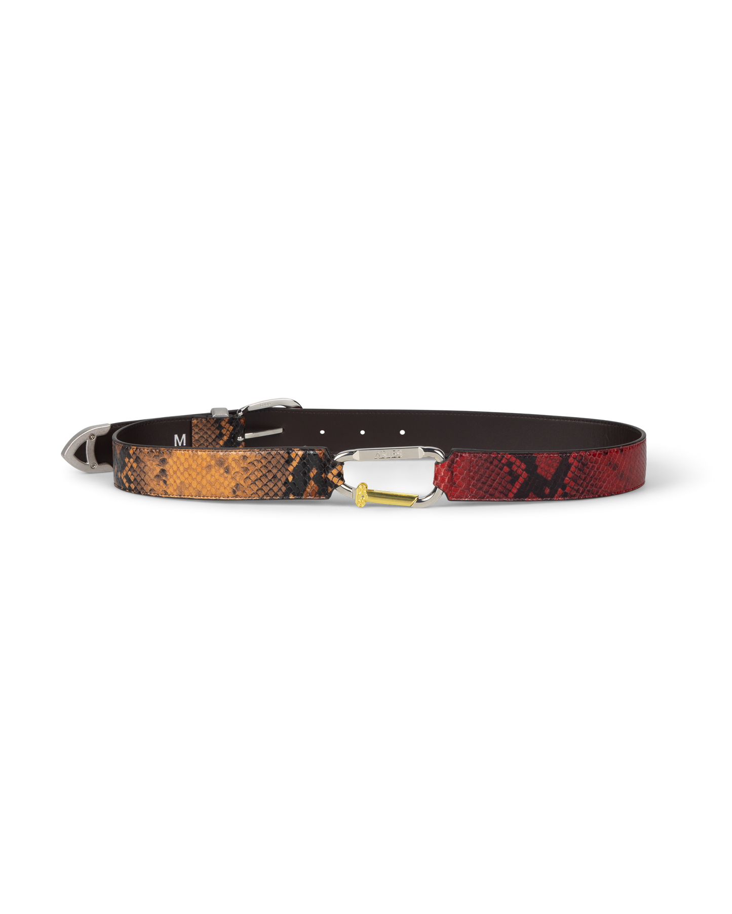 Patchwork Snake Print Leather Mazzo Belt