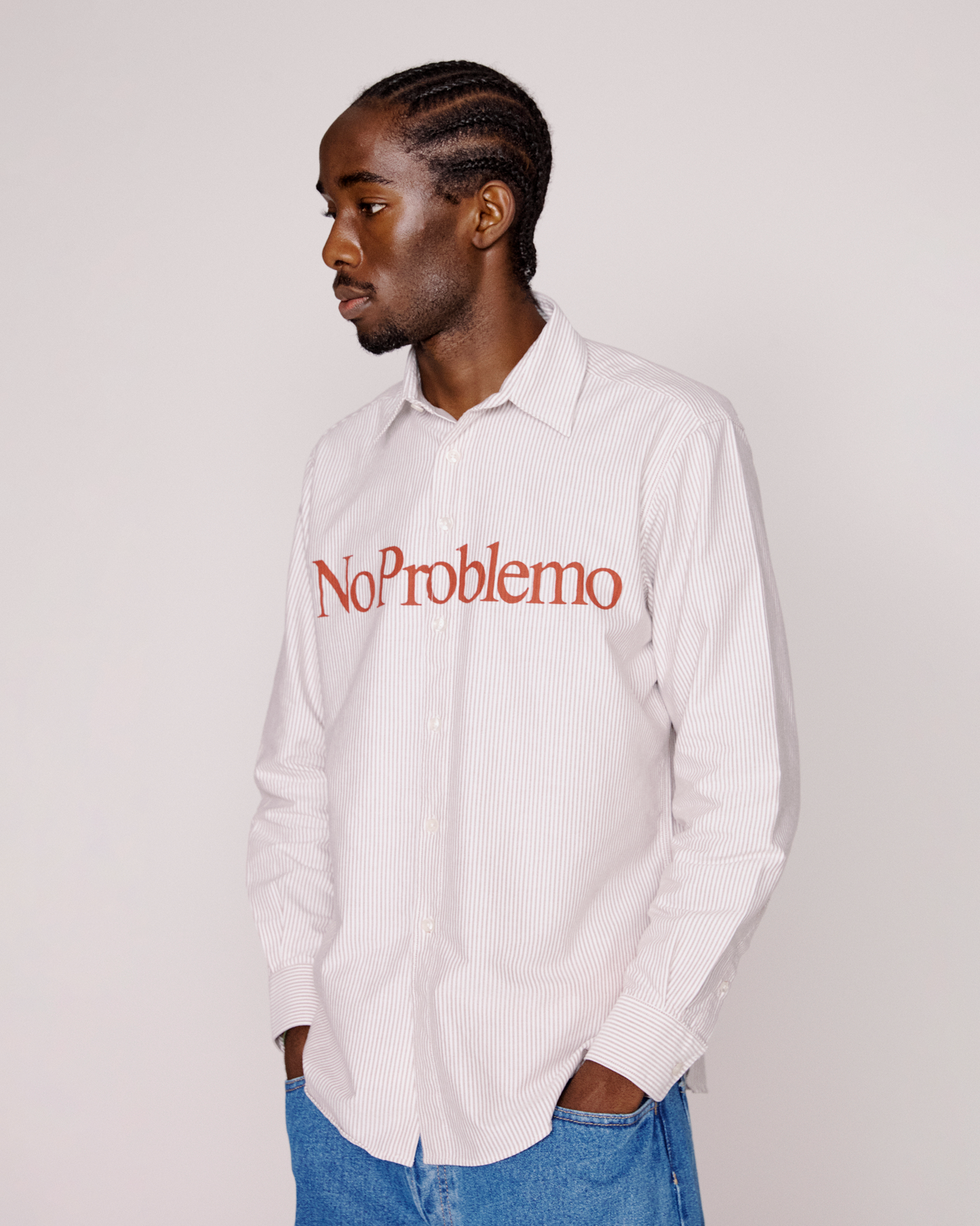 No Problemo LS Stripe Oxford Shirt