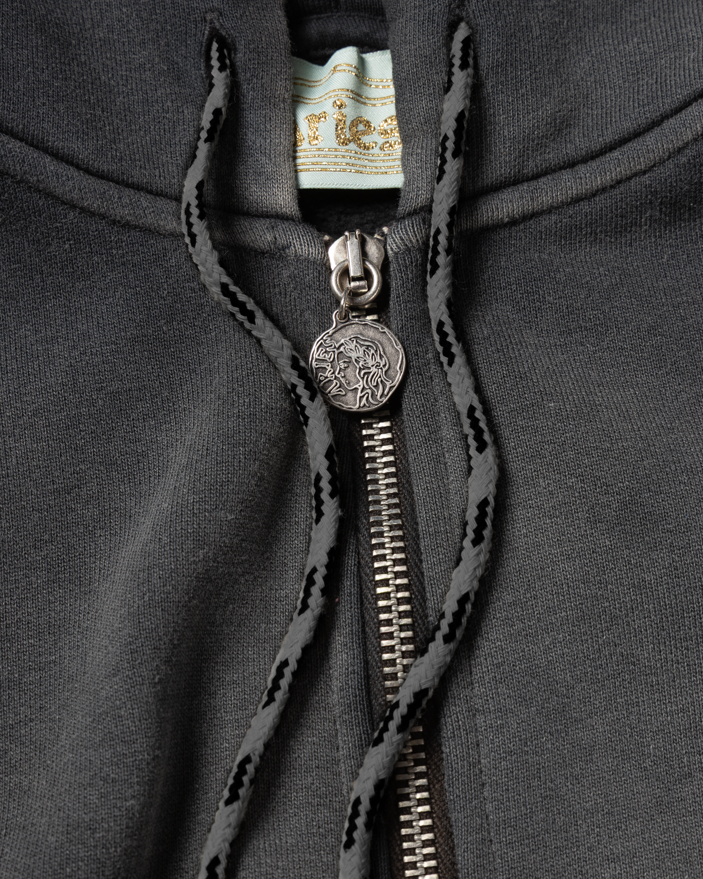 Aged Gothic Zip Through Hoodie