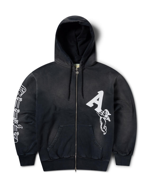 Premium Aged Cherub Column Zip Hoodie