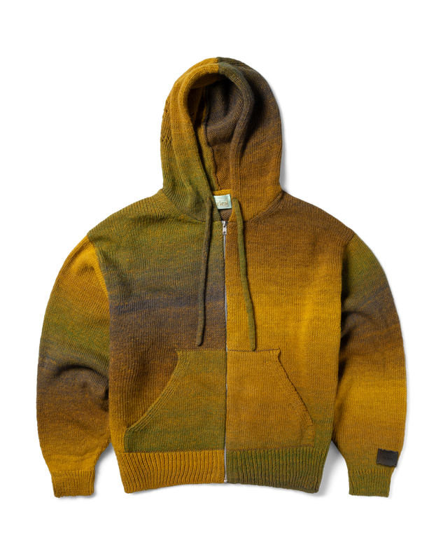 Space Dye Temple Knit Zip Thru Hoodie