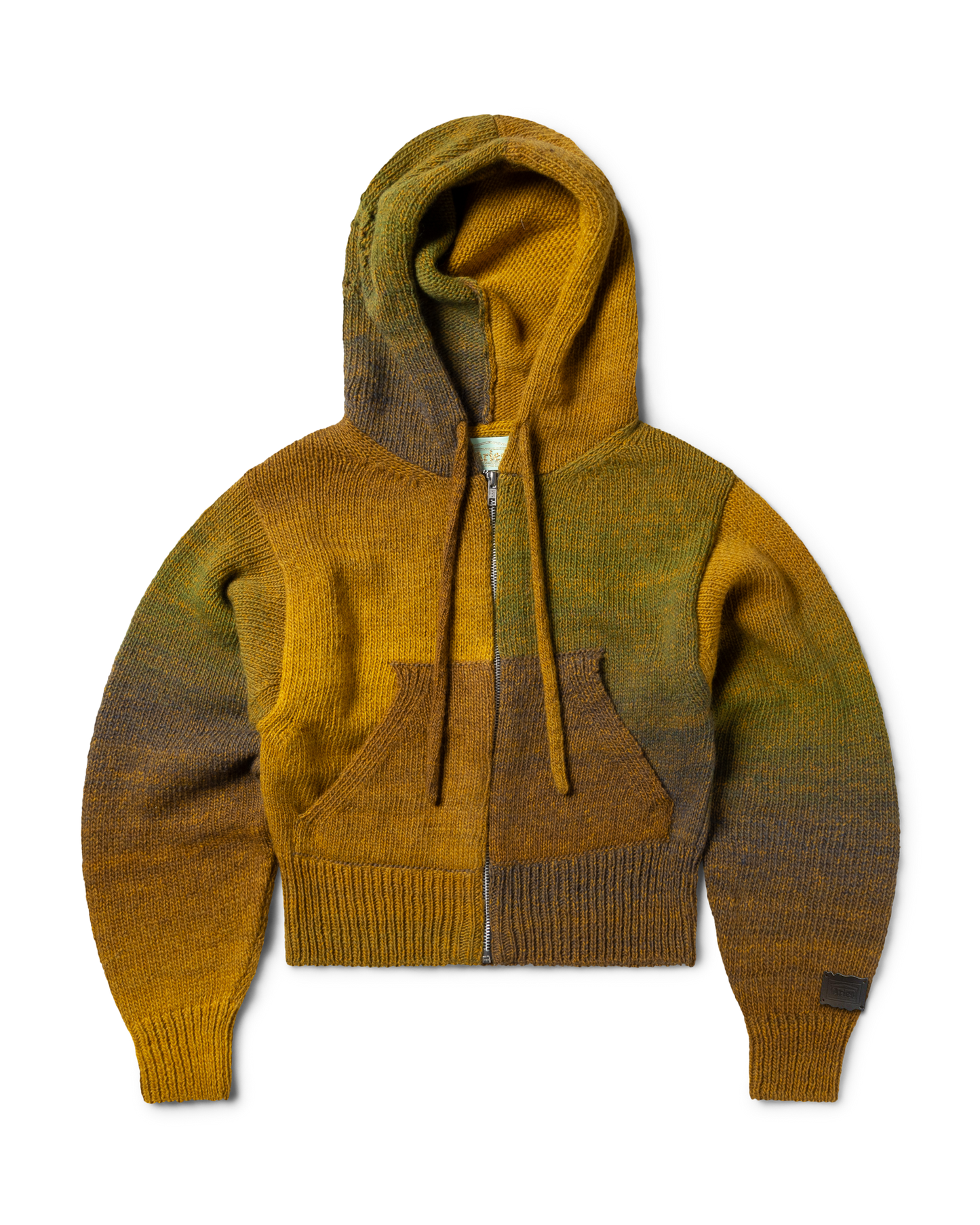 Space Dye Temple Knit Zip Thru Hoodie