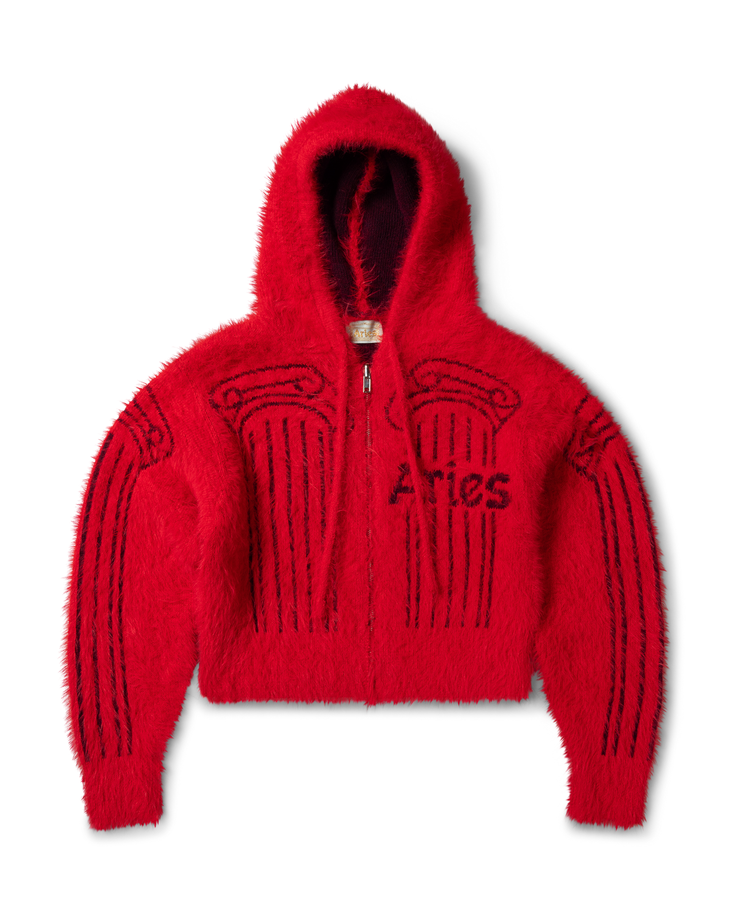 Fluffy Column Chenille Reversible Zip Thru Hoodie