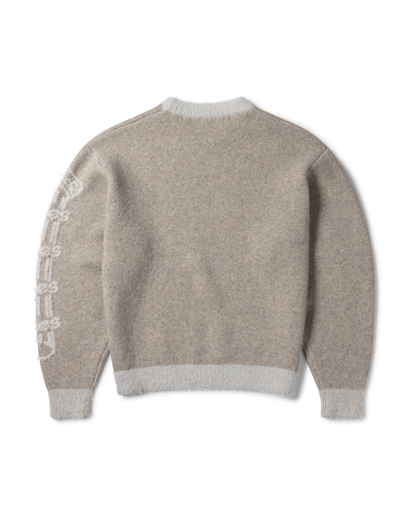 Fluffy Column Chenille Crew Neck