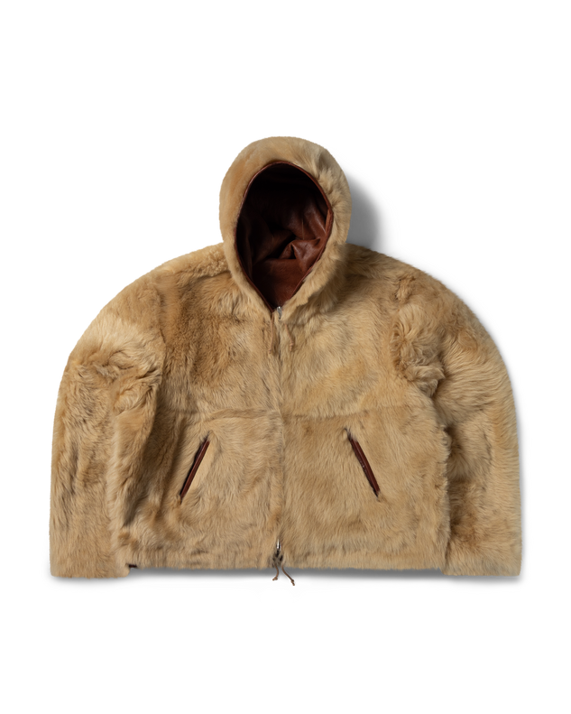 Oversized Hooded Sheepskin Jacket