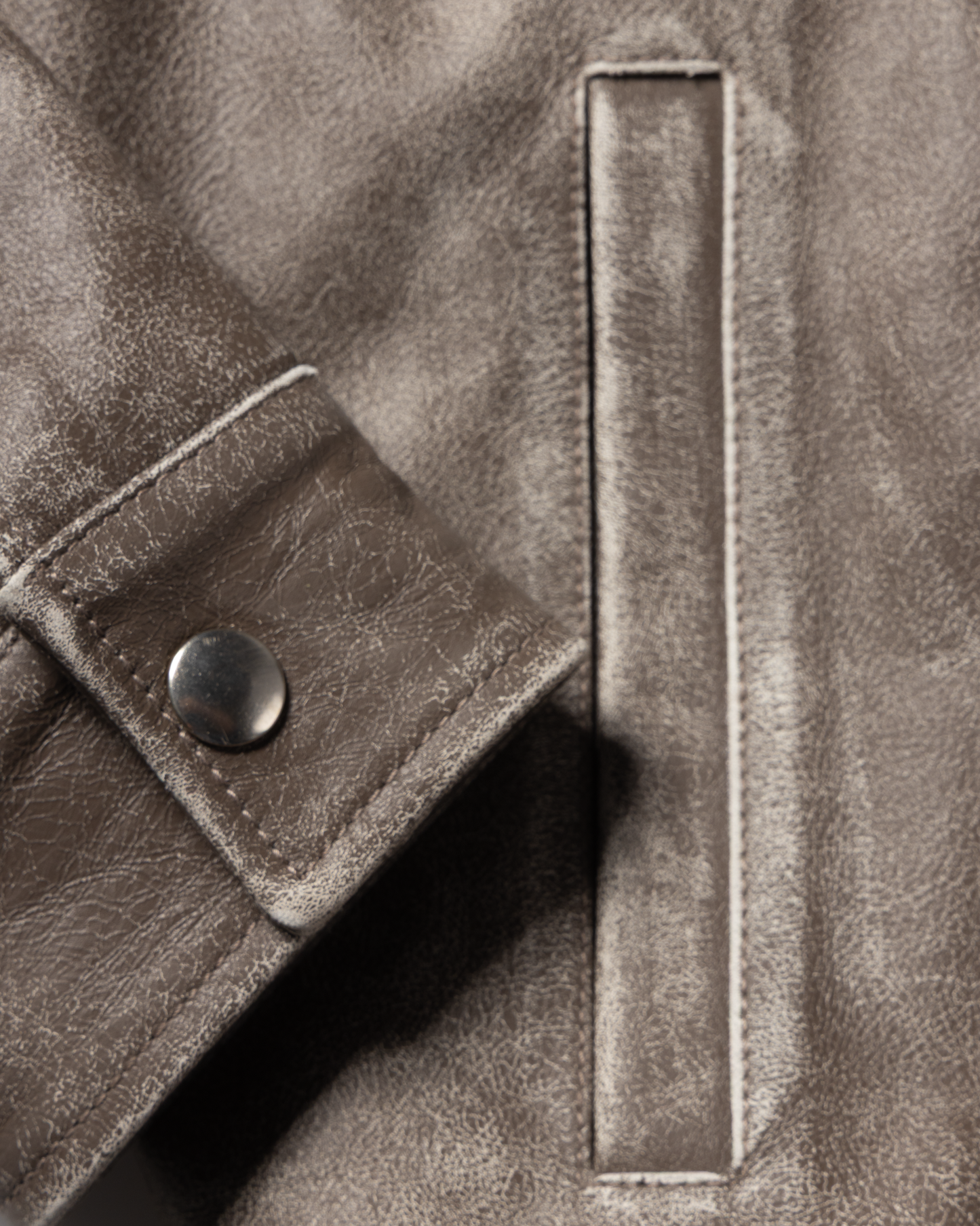 Distressed Leather Hooded Bomber Jacket