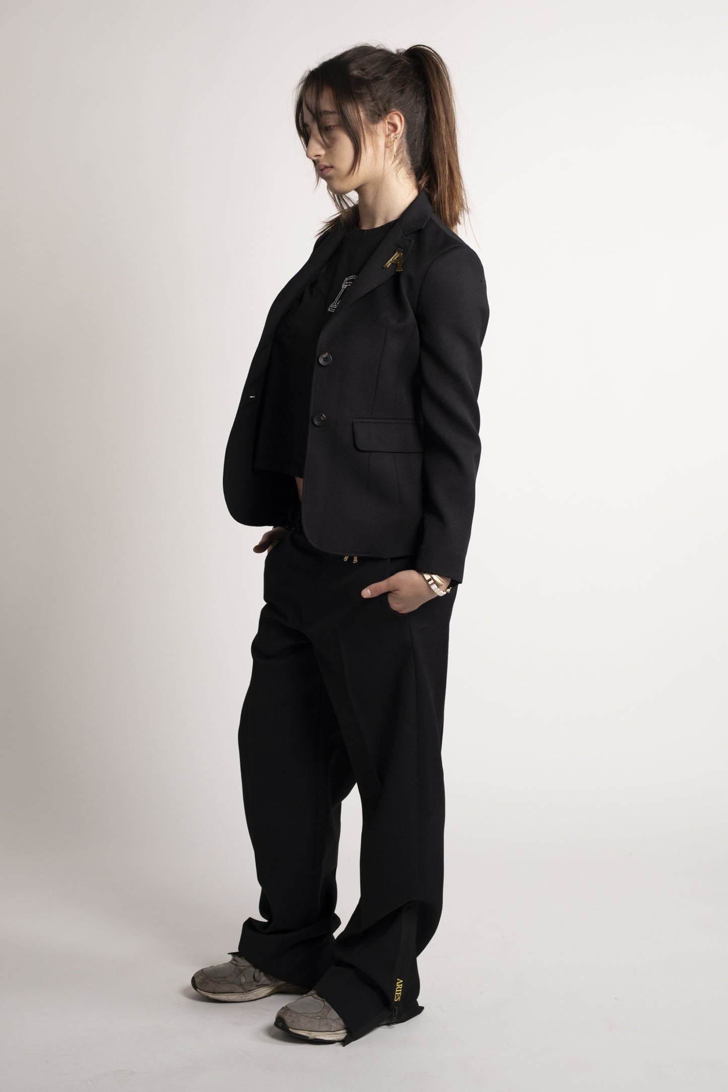 Zip Detail Tailored Trousers