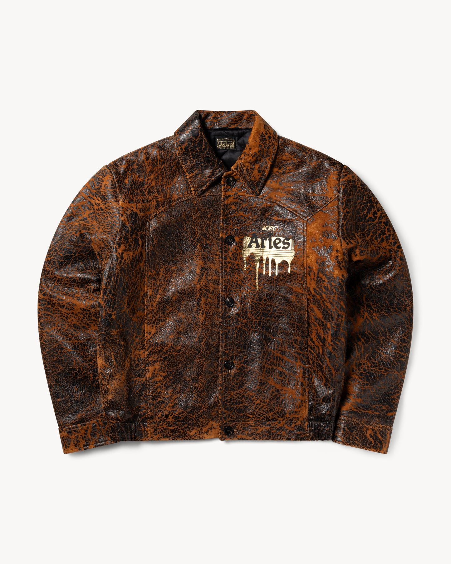 Aries x KFC Distressed Leather Jacket