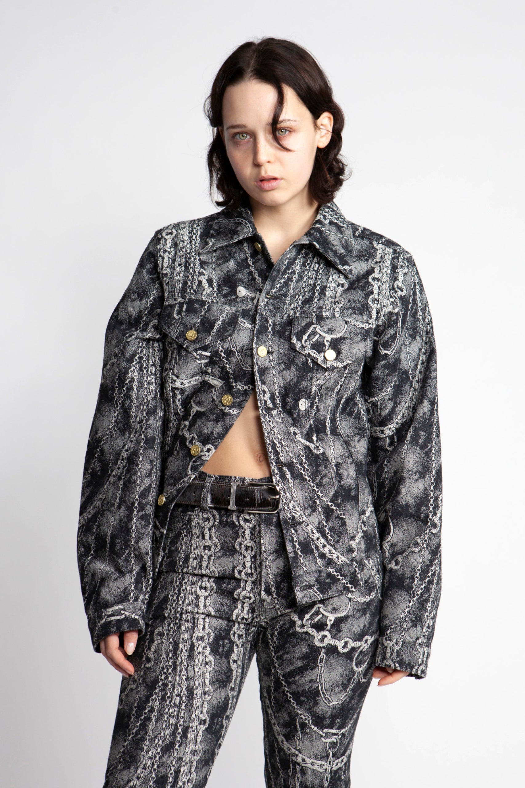 Load image into Gallery viewer, Chains Jacquard Trucker Jacket