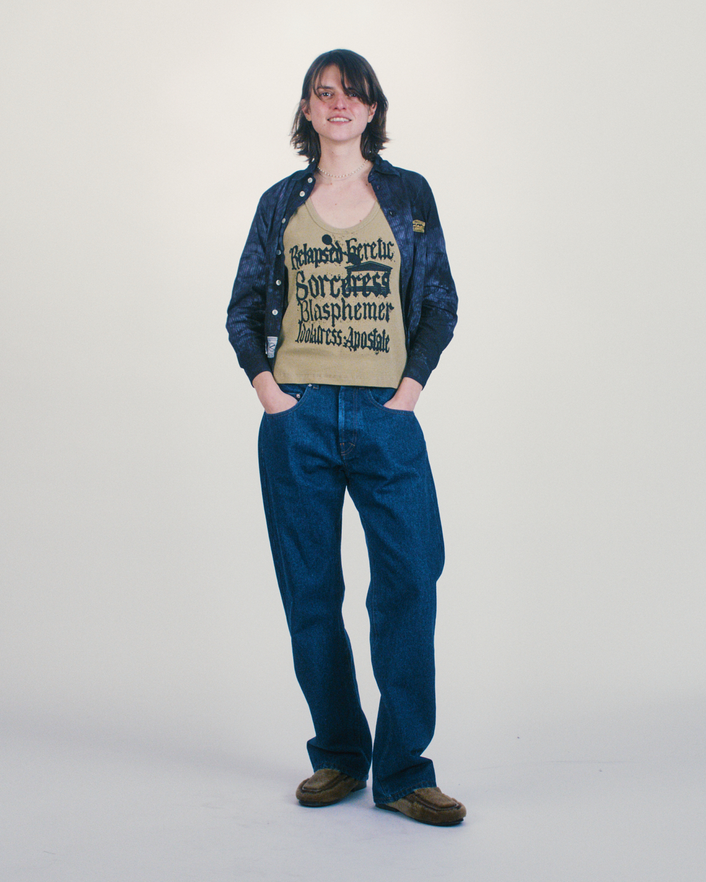 Tie Dye Stripe Poplin Shirt