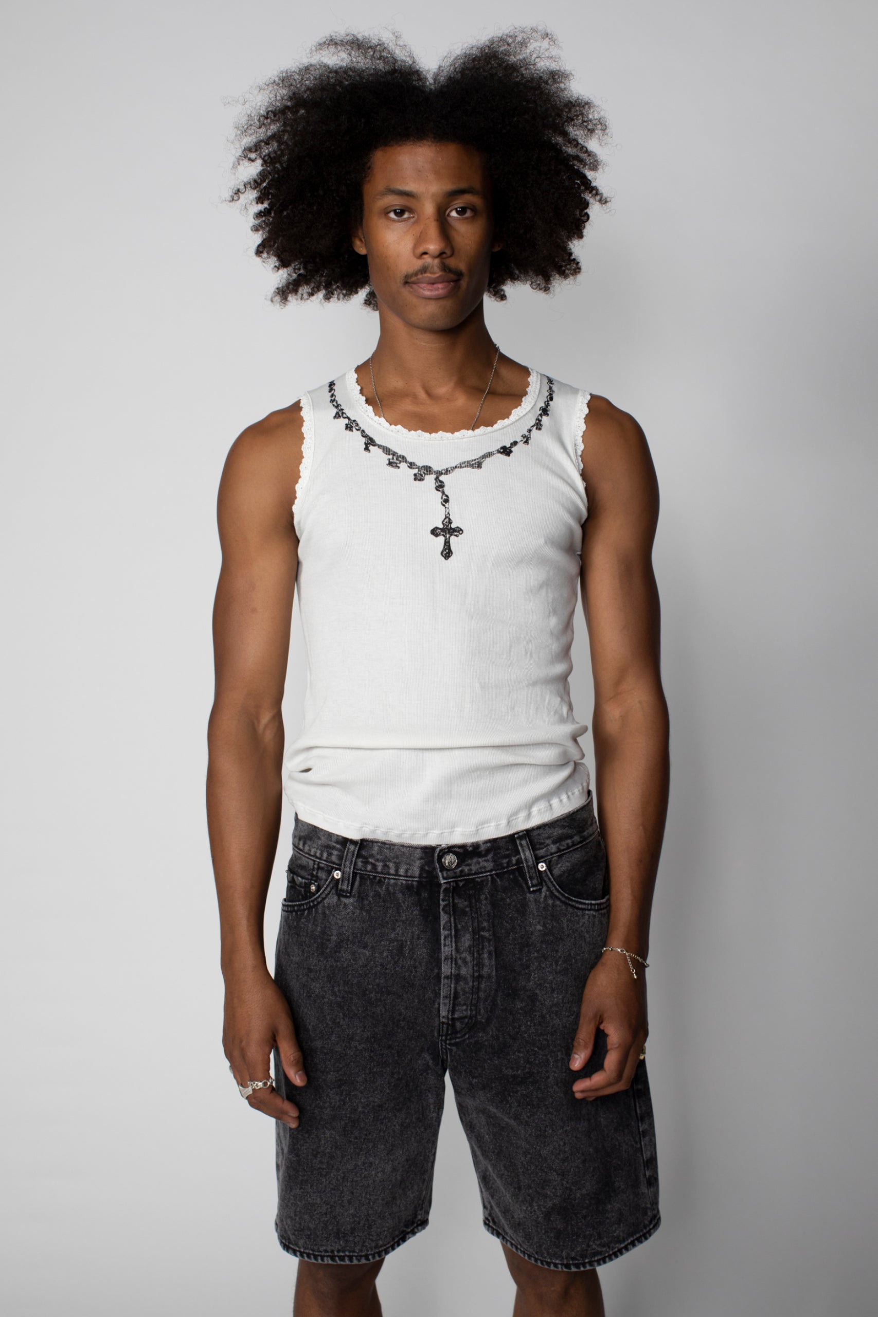 Load image into Gallery viewer, Rosaries Lace Trim Vest