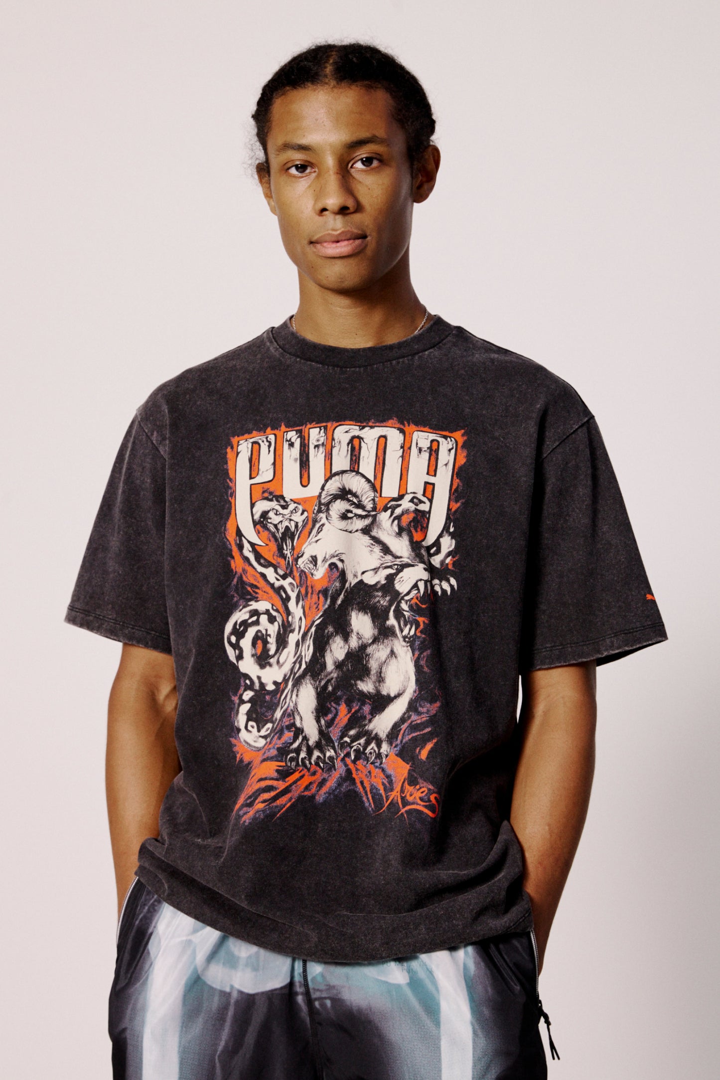 PUMA x ARIES Chimera Acid Wash Tee