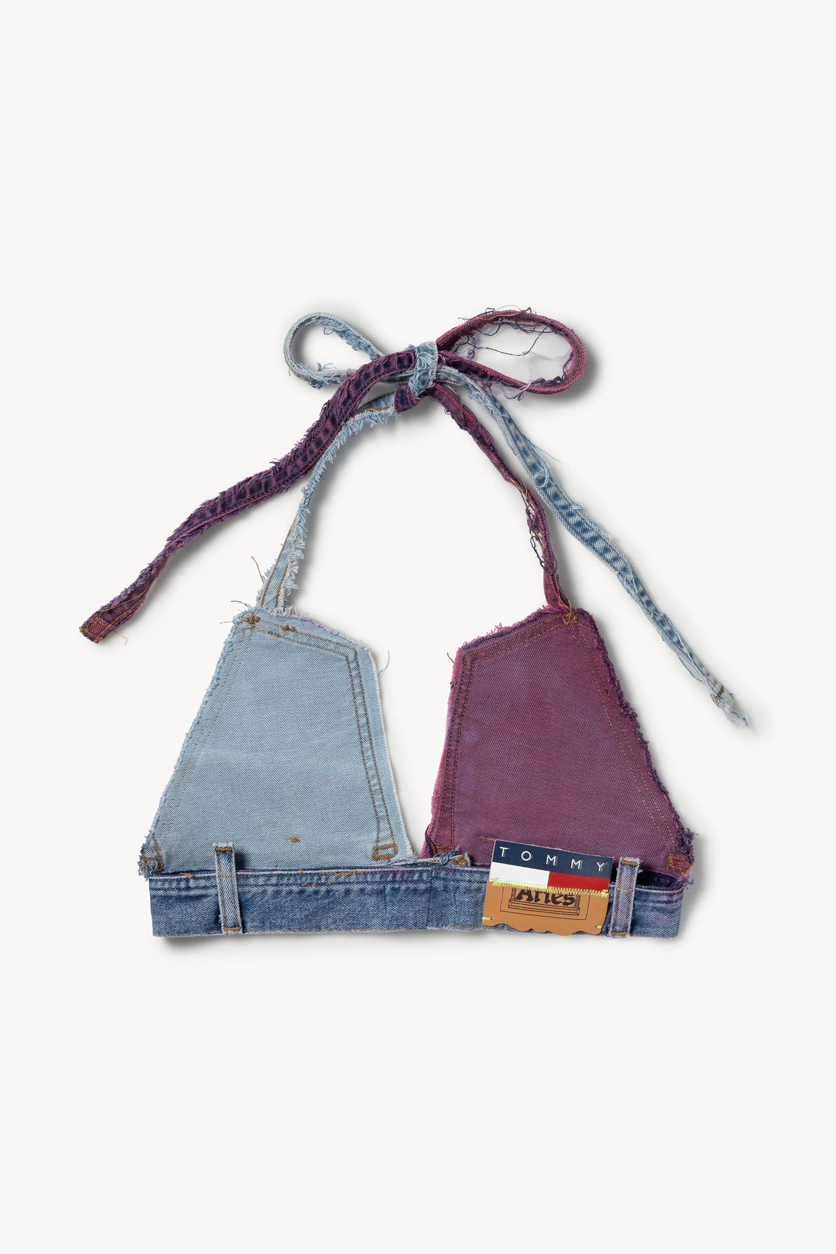 Load image into Gallery viewer, Tommy x Aries Remade: Denim Flag Bra