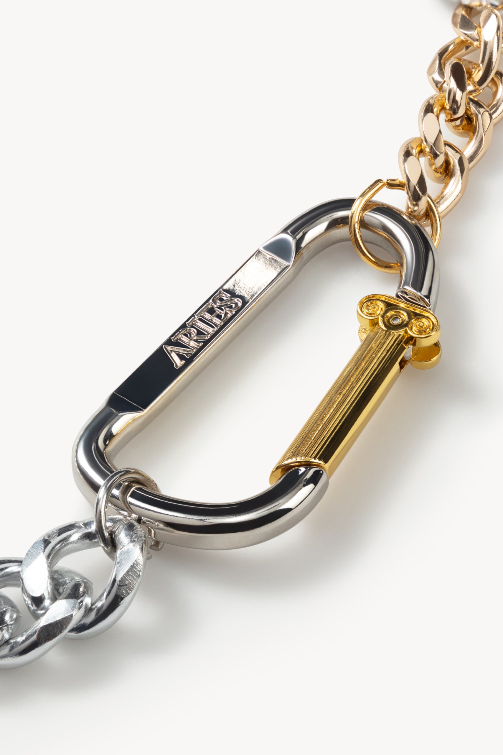 Load image into Gallery viewer, Column Carabiner Silver Necklace
