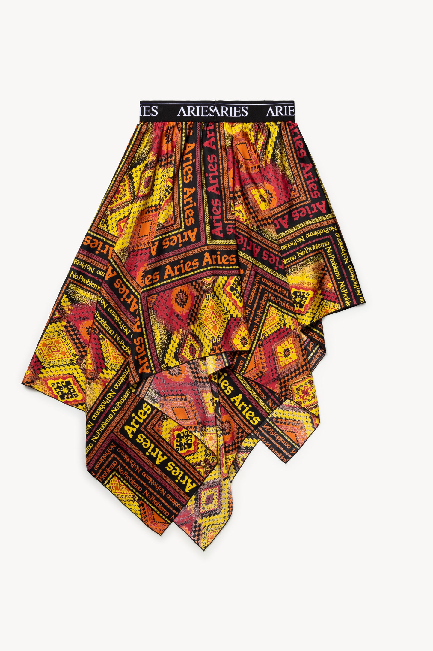 Scarf Print Handkerchief Silk Skirt