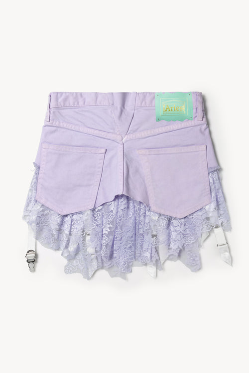 Lace Garter Denim Skirt
