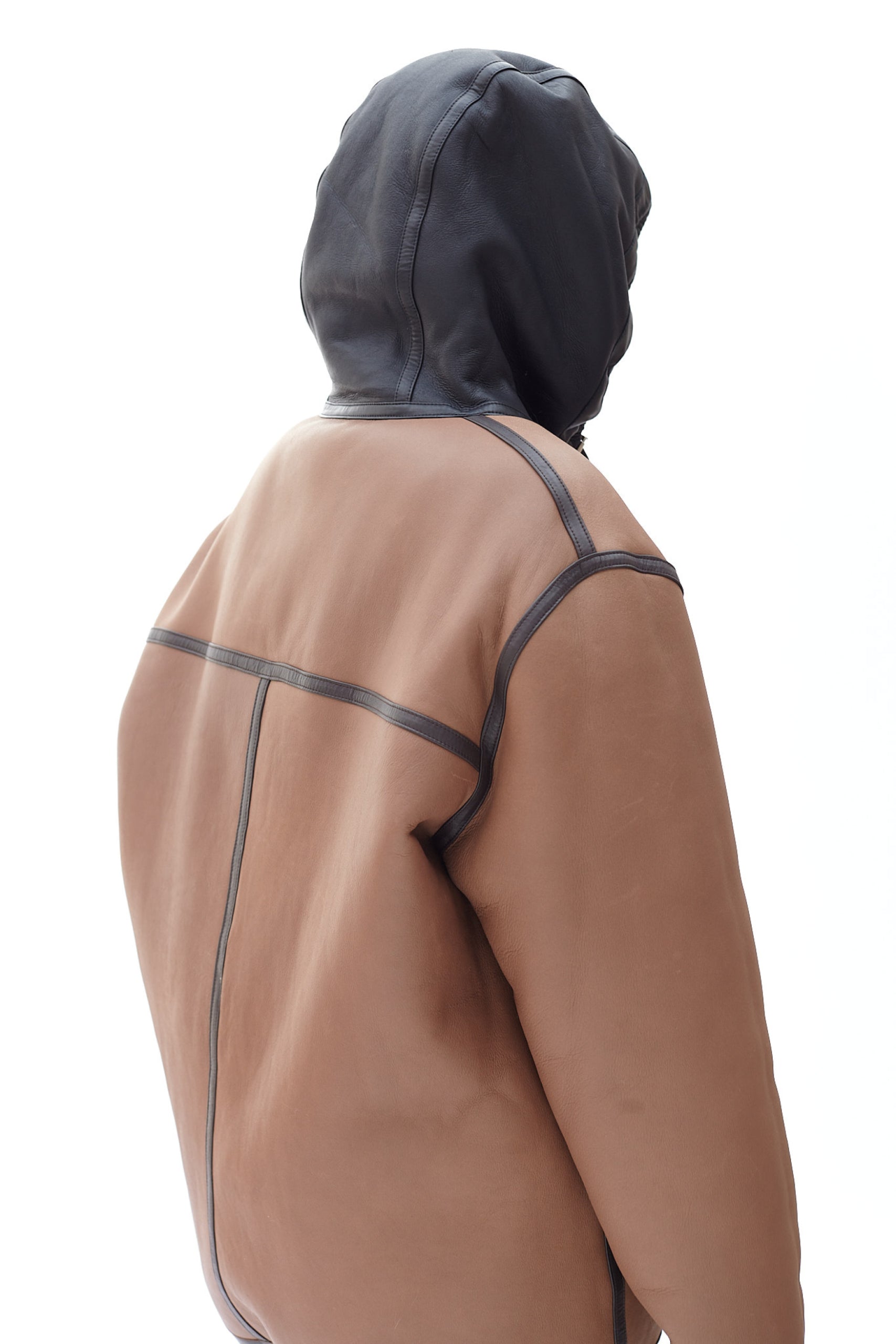 Load image into Gallery viewer, Reversible Sheepskin Jacket With Contrast Hood