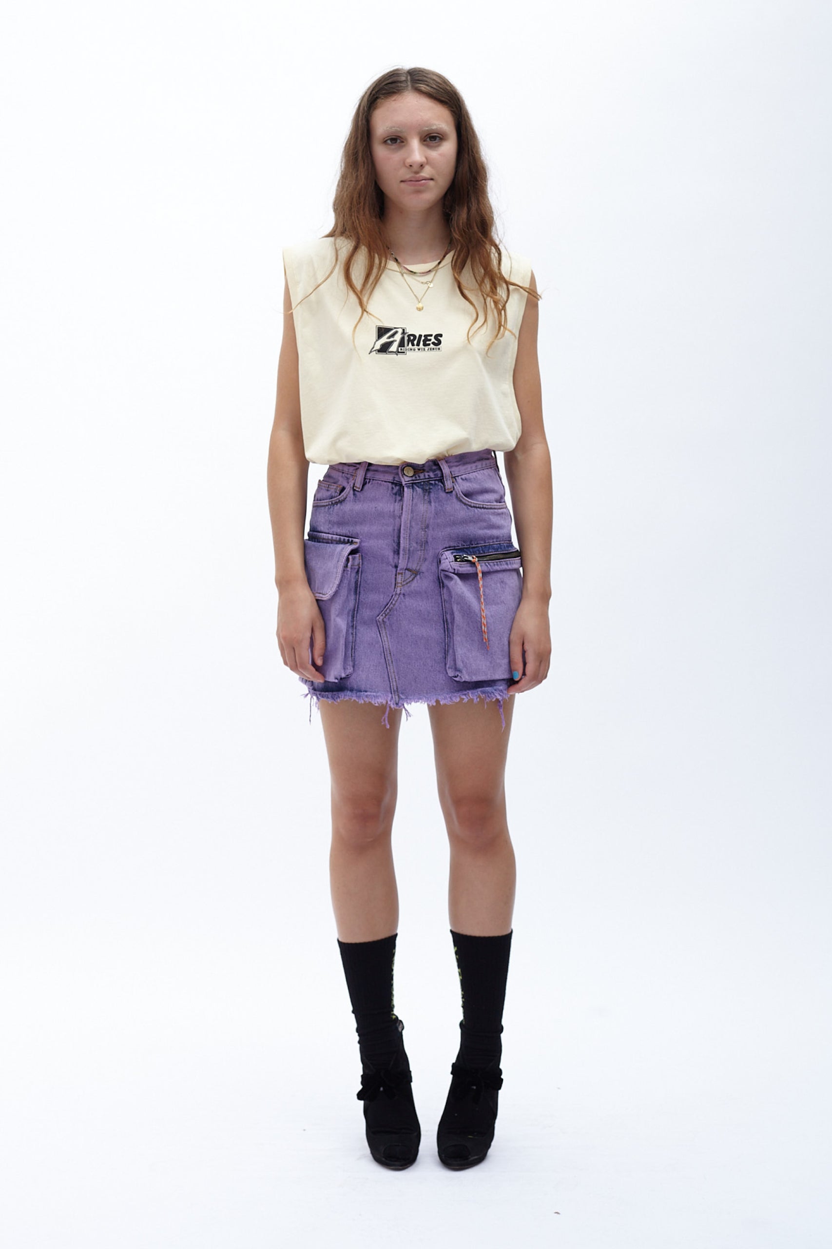 Load image into Gallery viewer, Acid Wash Cargo Skirt