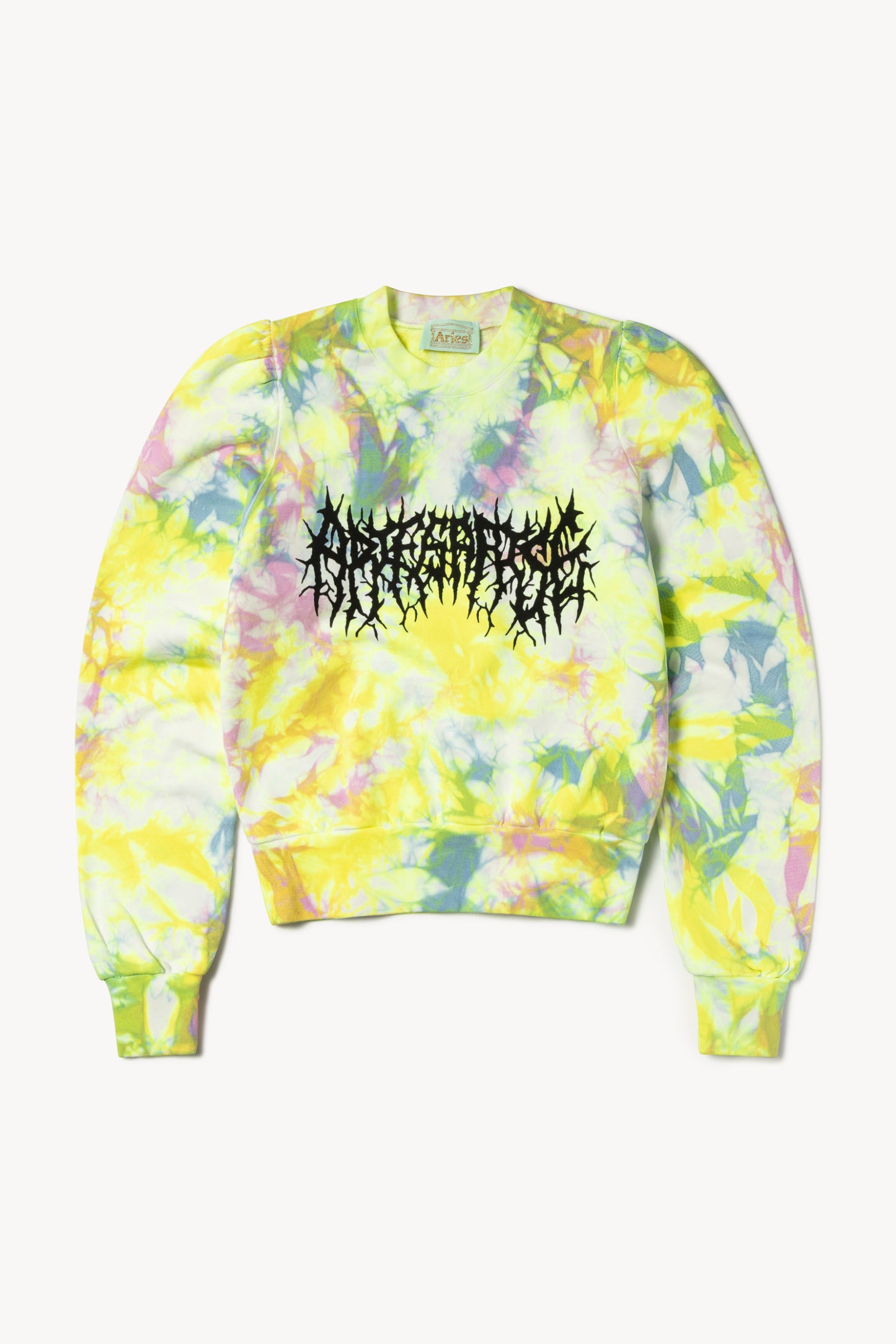 Metal Tie Dye Puff Sleeve Sweatshirt