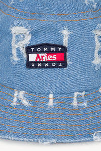 Tommy x Aries Logo Destroyed Denim Hat
